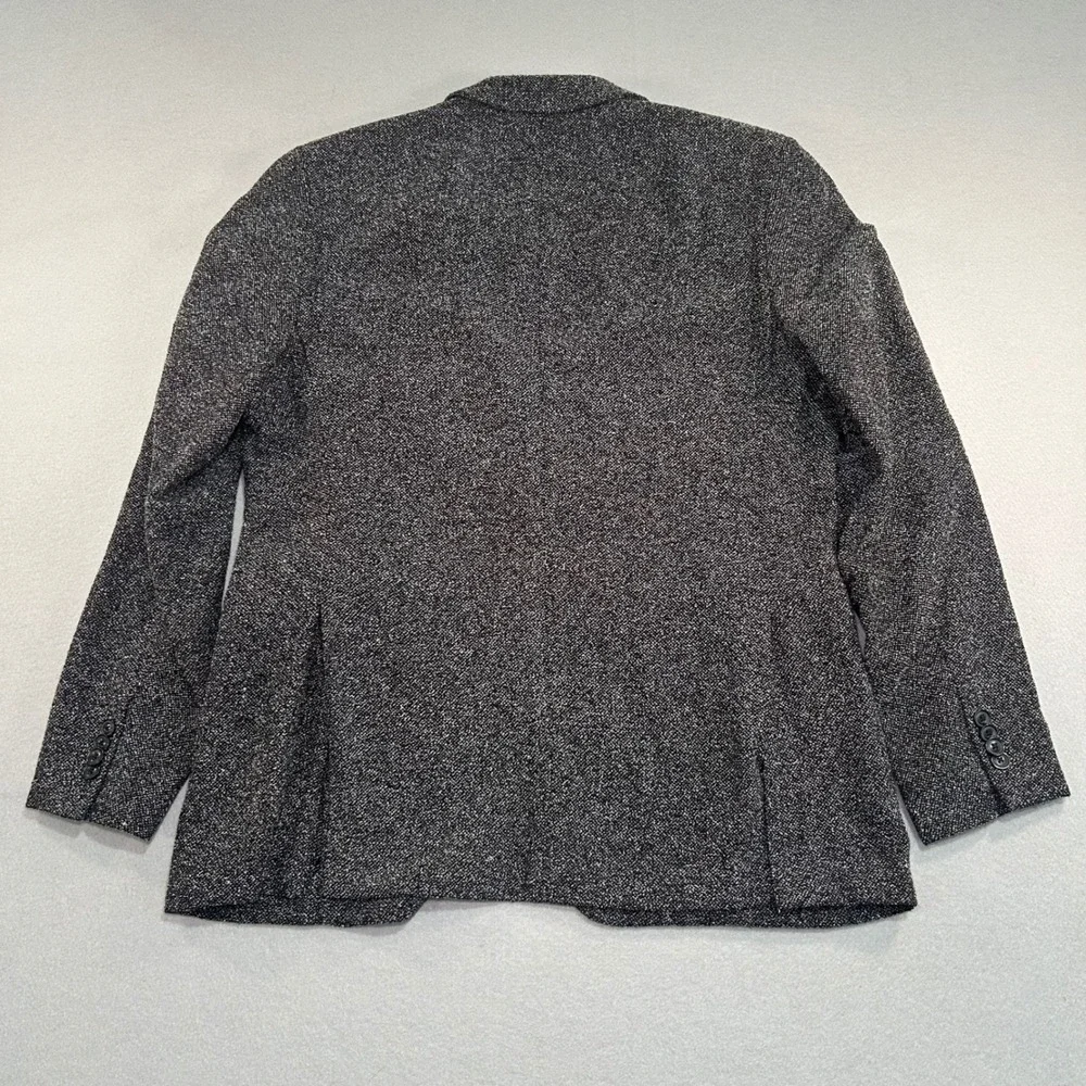 John Varvatos Blazer Mens 42 Black White Knit Salt Pepper 2 Button Sport Coat